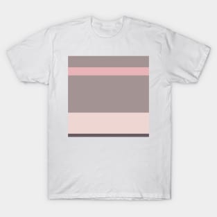 An extraordinary jumble of Wenge, Grey, Pale Pink and Soft Pink stripes. T-Shirt